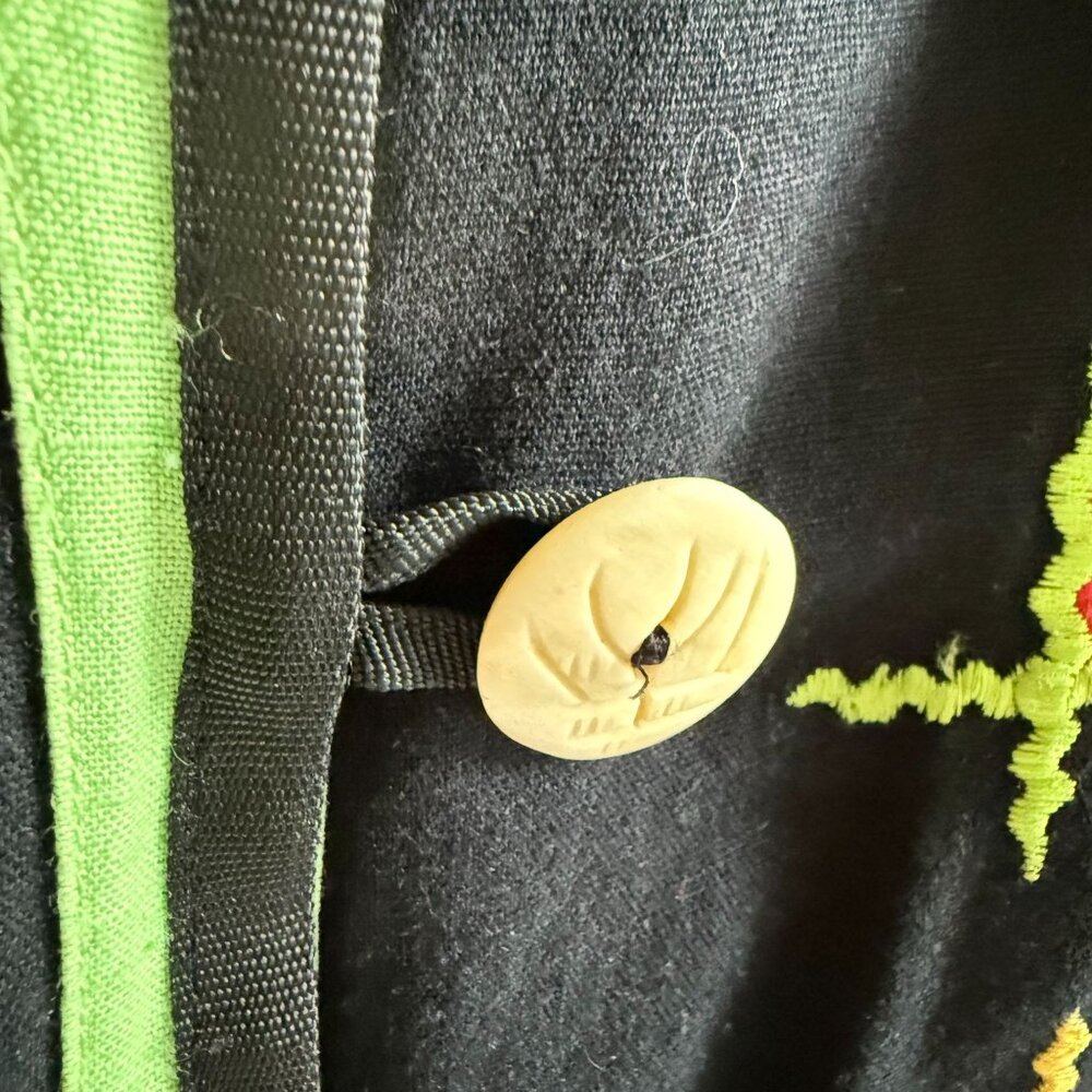 Vtg Allure Embroidered Patch Work Button Front Ja… - image 5